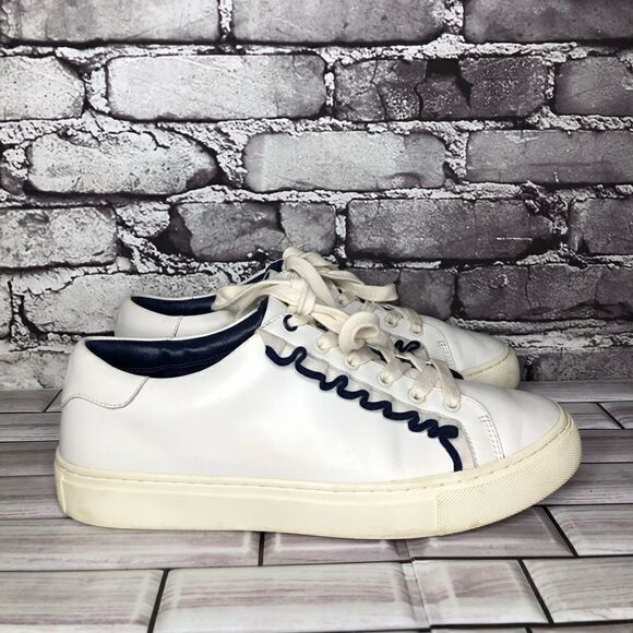Tory Burch Ruffle White Leather Lace Sneaker Sport Shoes Women’s Sz 9M US/40EU - Picture 5 of 14